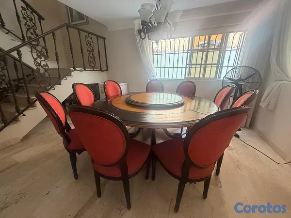 muebles y colchones - Juego de comedor de 10 sillas mesa giratoria 2