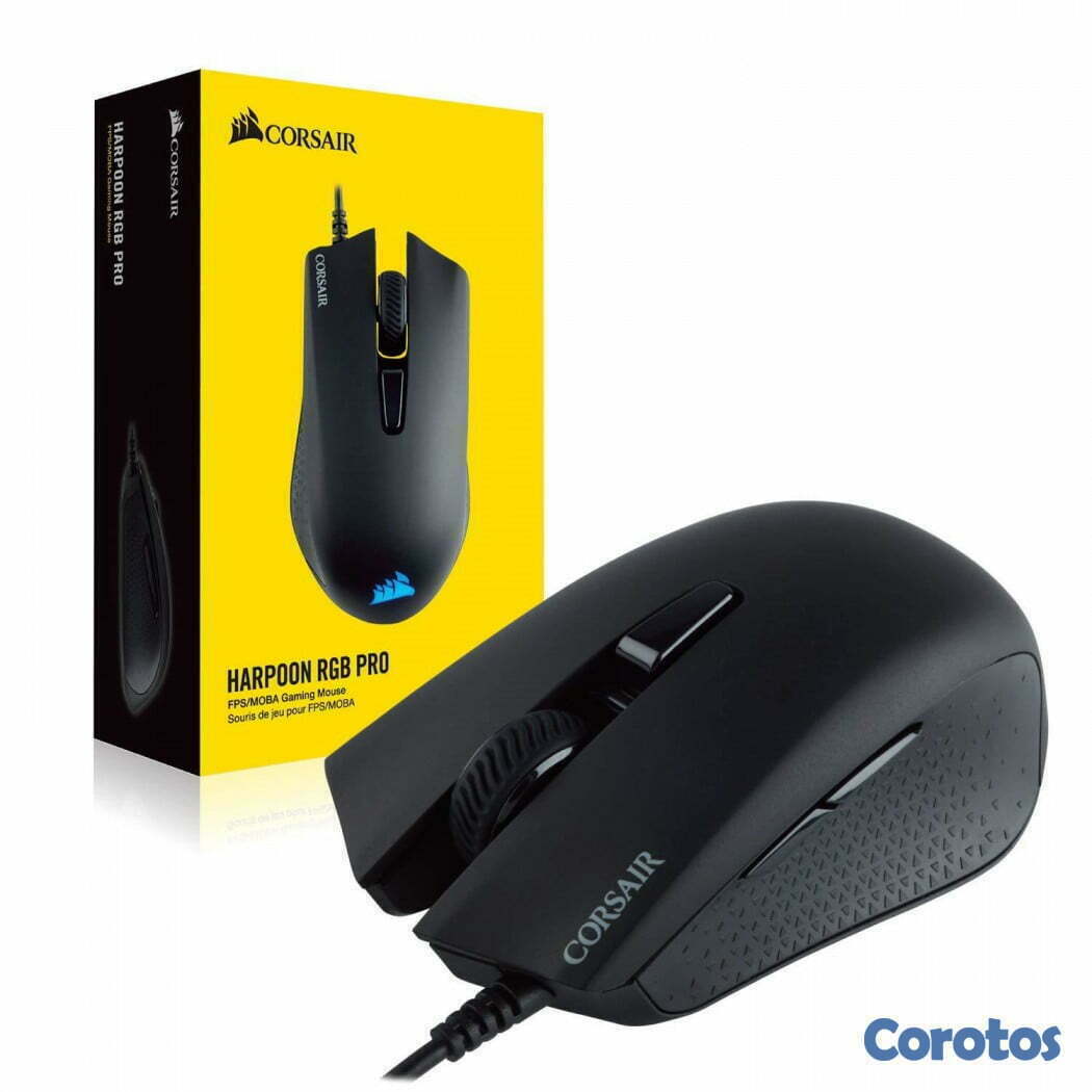 computadoras y laptops - MOUSE CORSAIR HARPOON PRO GAMING, OPTICO USB, 6 BOTONES PROGRAMABLE