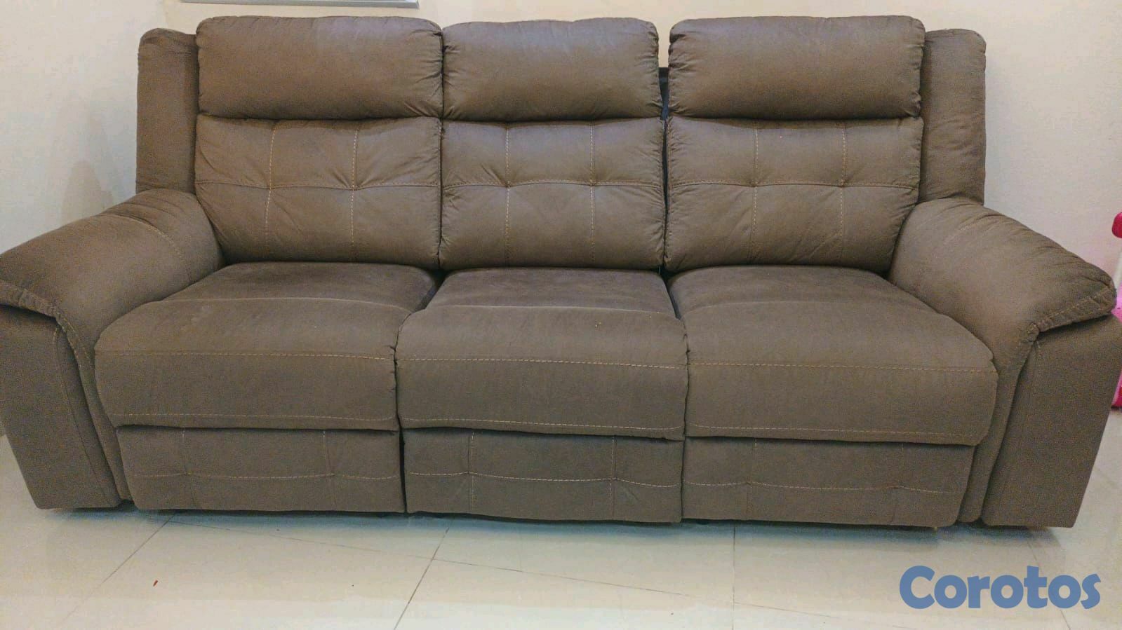 muebles y colchones - Sofa Reclinable 3 asientos, perfectas condiciones.  1