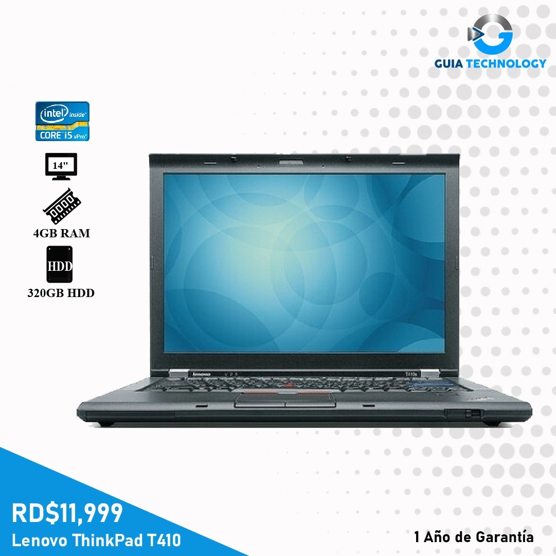 computadoras y laptops - Laptop Lenovo ThinkPad T410  Core i5-M520 @2.60 320GB HDD 4GB RAM