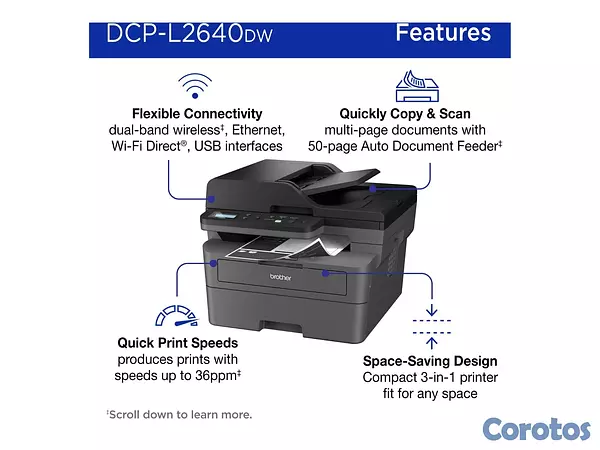 impresoras y scanners -  MULTIFUNCIONAL BROTHER DCP-L2640DW IMPRESORA LÁSE 2
