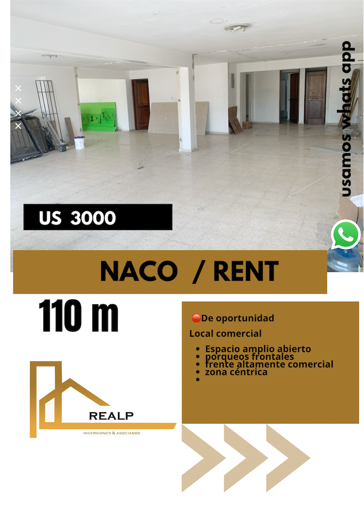 oficinas y locales comerciales - Local amplio y abierto en Naco