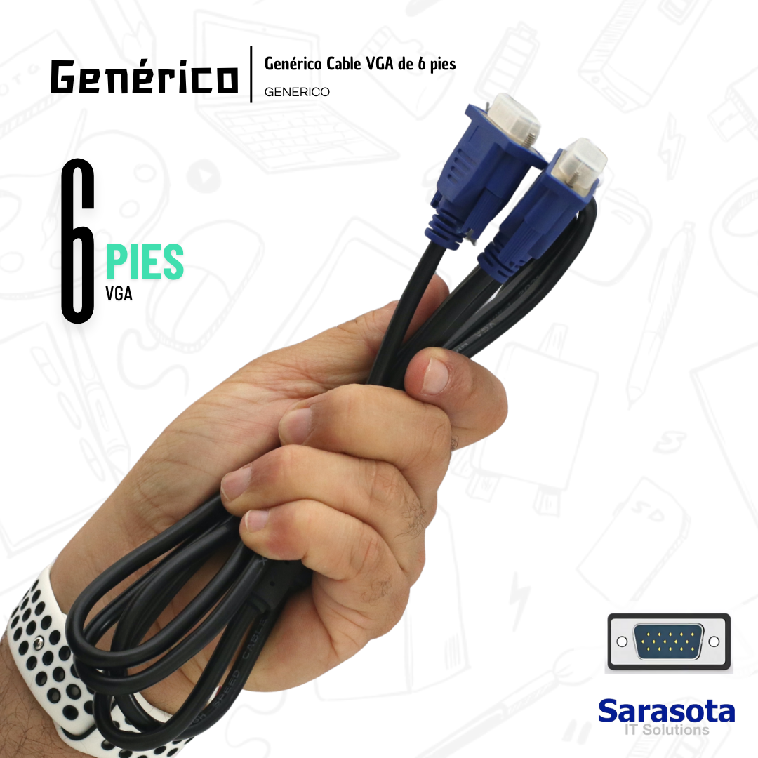 accesorios para electronica - Cable VGA de 6pies (Somos Sarasota)
