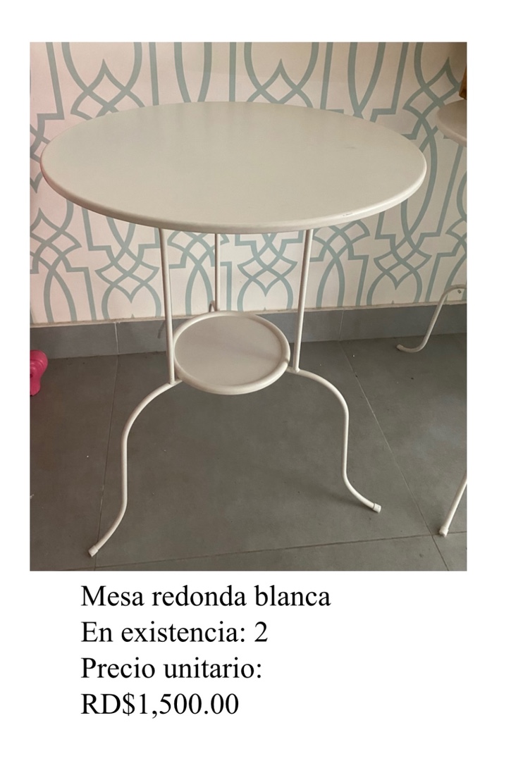 muebles y colchones - Mesa redonda blanca 