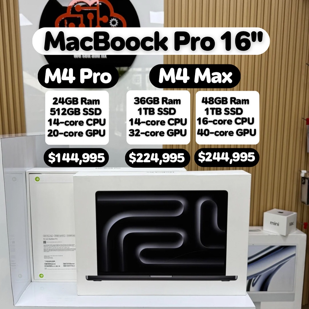 computadoras y laptops - MacBook Pro 16” Chip M4 Max & M4 Pro Nuevas Selladas 