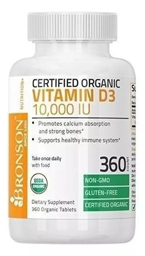 Salud y Equipamiento Médico - Vitamina D3 10,000 Iu Organico Non-gmo Bronson 360 Tabletas 5