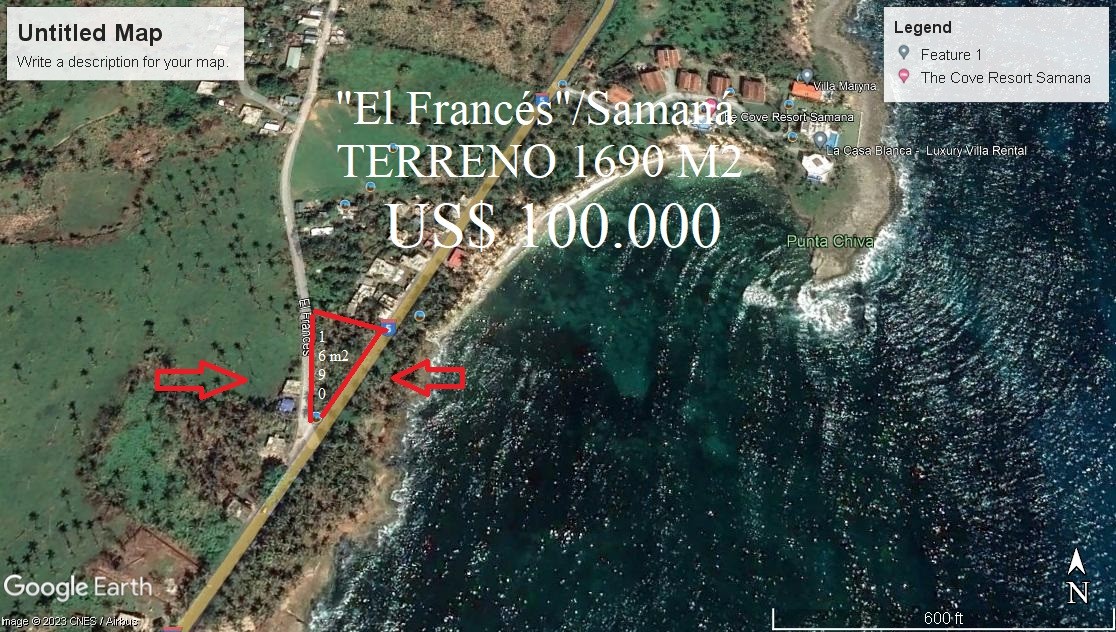 solares y terrenos - "El Francés"/Samaná terreno de 1690 m2 fronte Océano