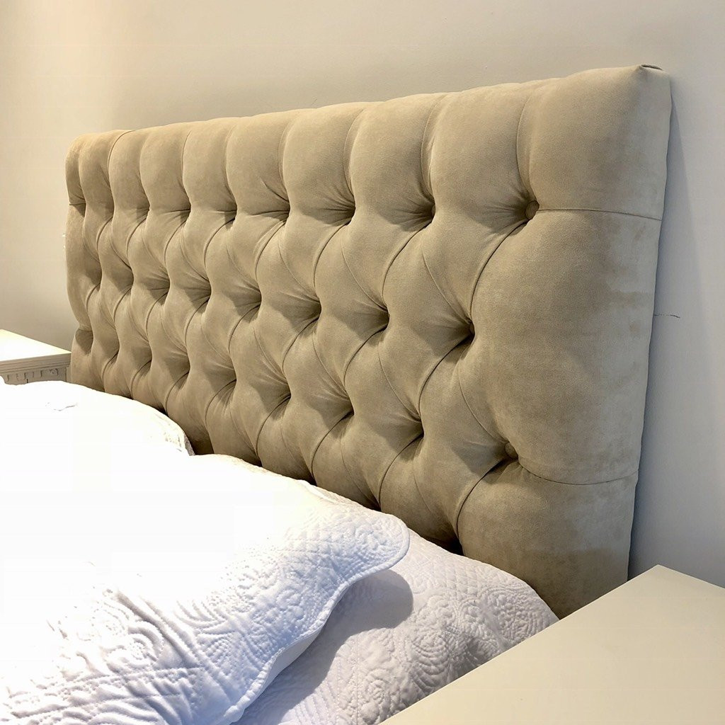 muebles y colchones - Cama color Beige-crema tapizada+colchón. Nueva
