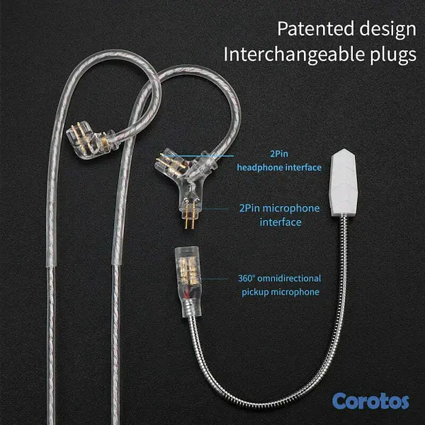 camaras y audio - Cable modular audio c/Mic para gaming QKZ Q7-Max 3
