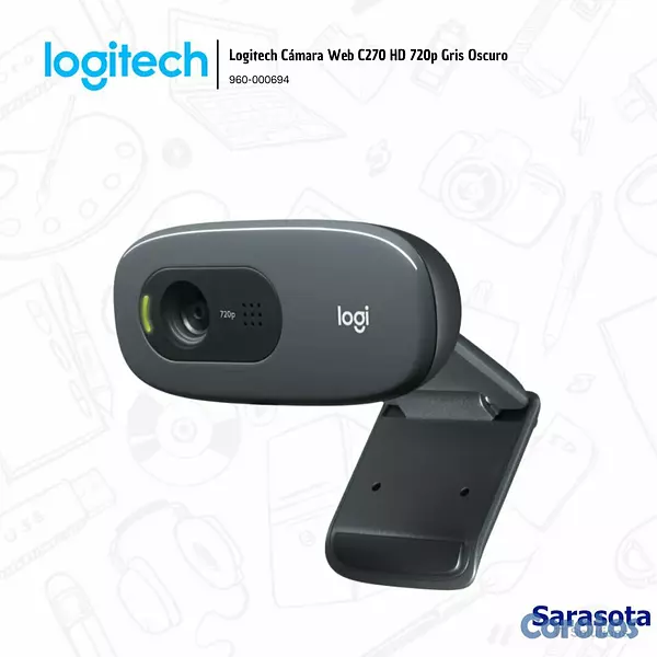 camaras y audio - Logitech Cámara Web C270 HD 720p Gris Oscuro (960- 2