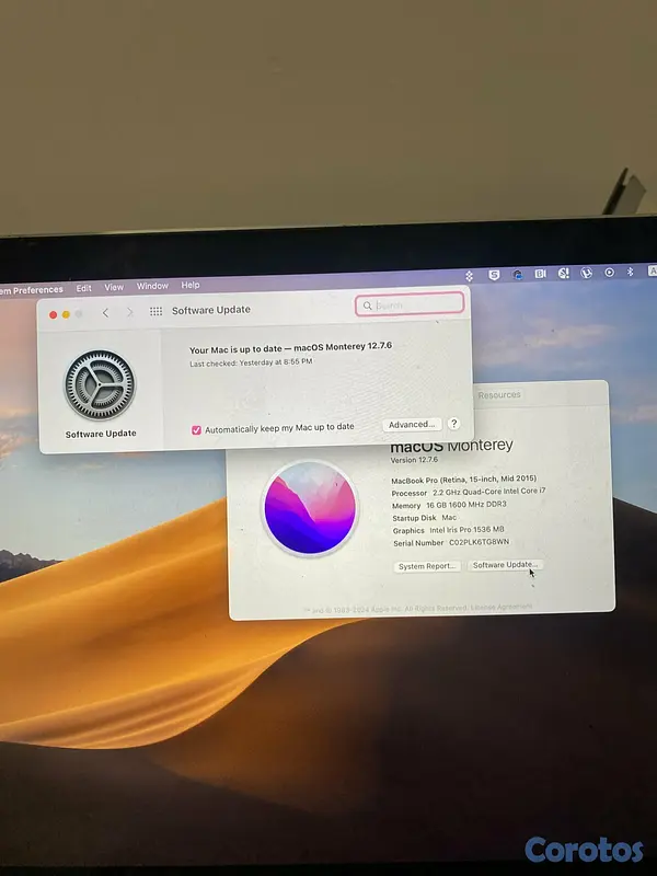 computadoras y laptops - Macbook pro mid 2015 3