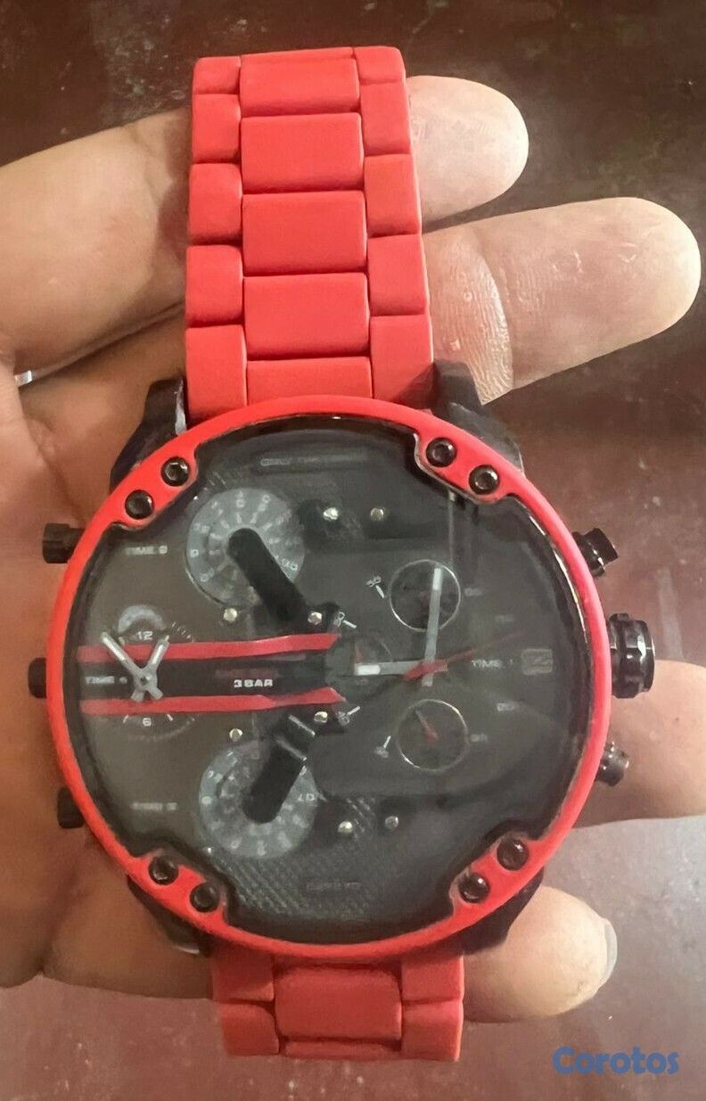 joyas, relojes y accesorios - Reloj Diesel Mr Daddy 2.0 ROJO Correa Silicona 1 M 1