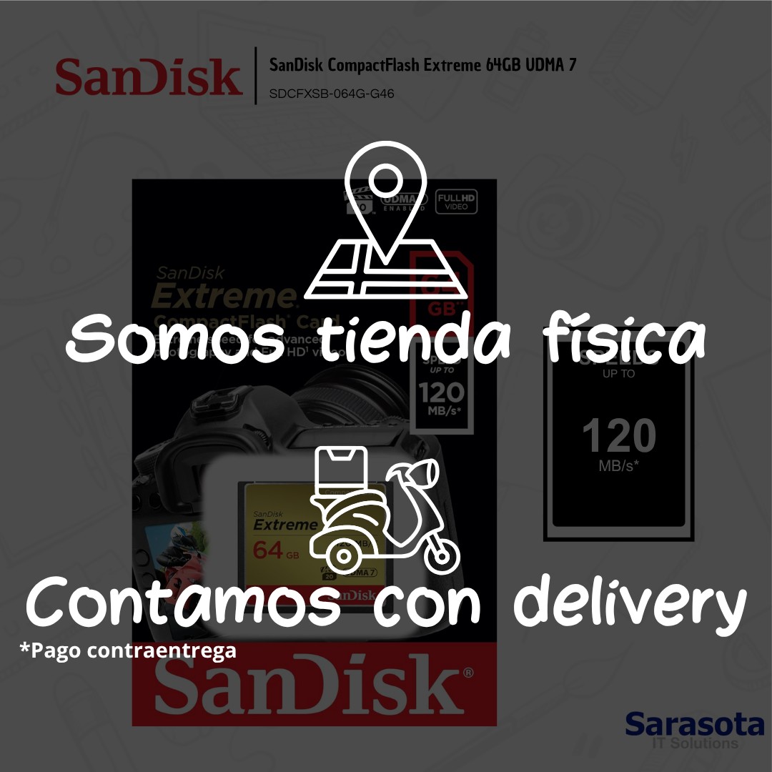 accesorios para electronica - SanDisk CompactFlash Extreme 64GB UDMA 7 4