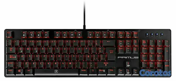 computadoras y laptops - TECLADO PRIMUS GAMING, USB, CON ILUMINACION ROJA (PKS-102S) 2