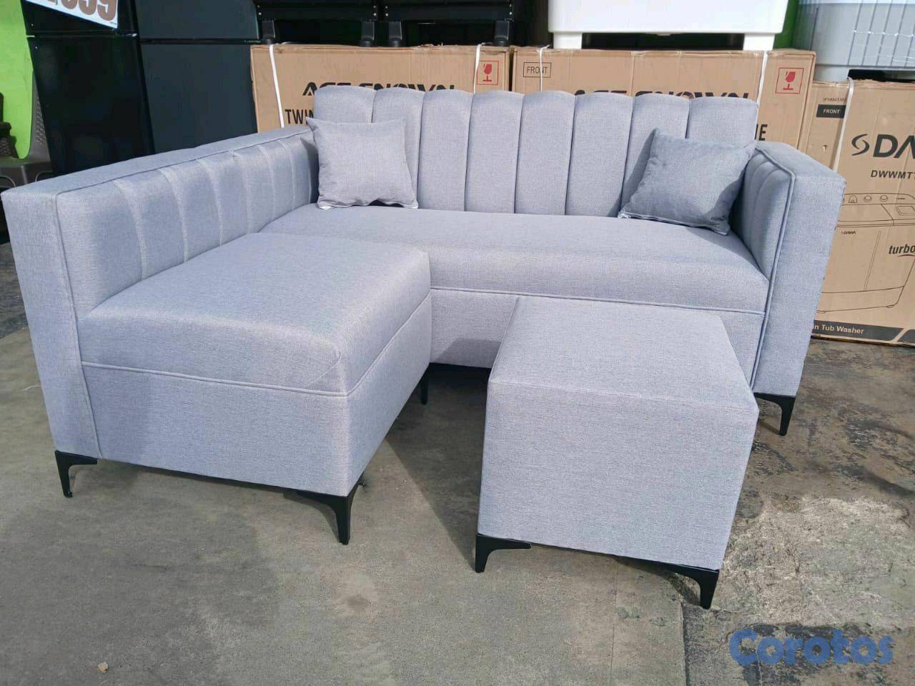 muebles y colchones - SUPER OFERTA DE NAVIDAD JUEGO DE SALA MINI L NUEVO CON GARANTIAS  1