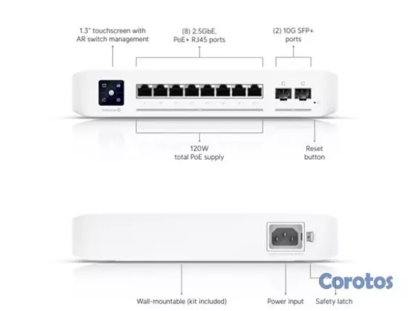 computadoras y laptops - SWITCH UBIQUITI ENTERPRISE CON 8 PUERTOS RJ45 A 2. 2
