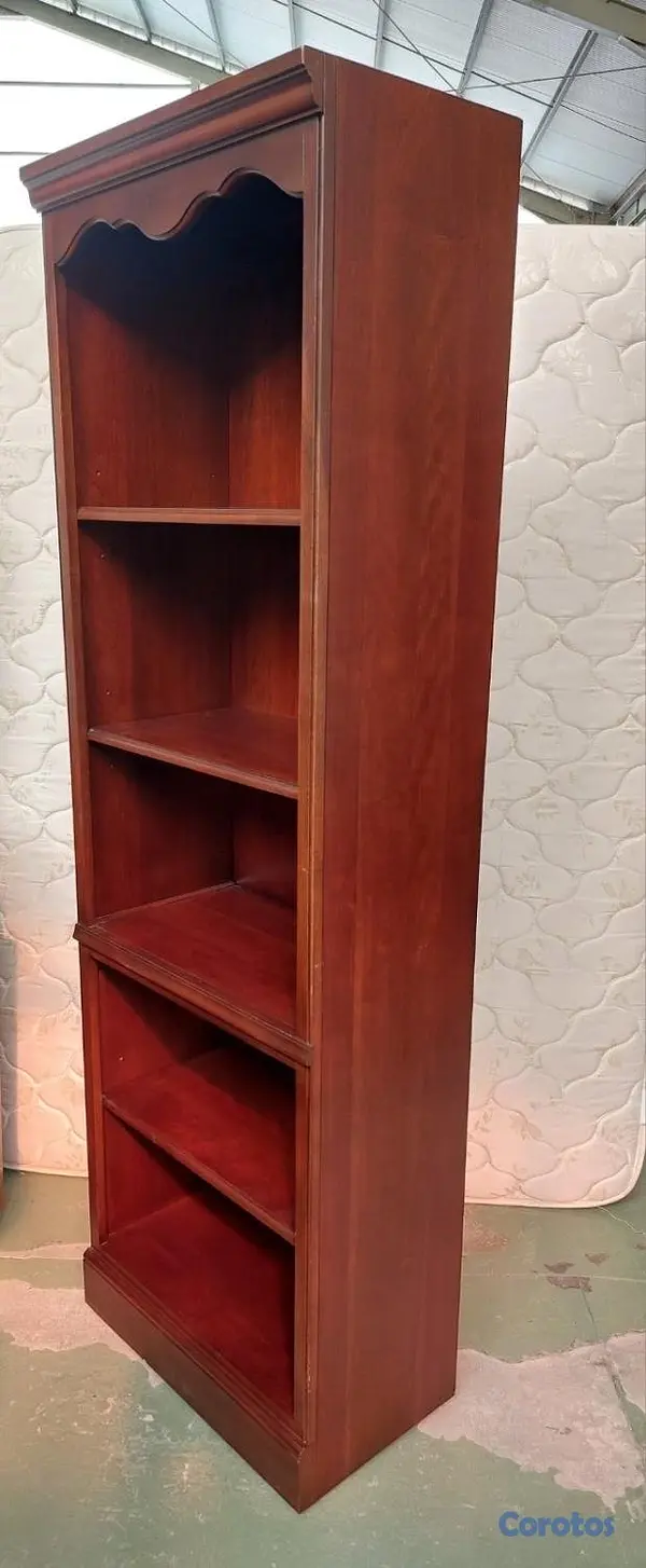 arte y antigüedades - estante librero importado en caoba 2