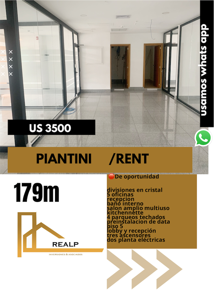 oficinas y locales comerciales - Oficina corporativa  Piantini 