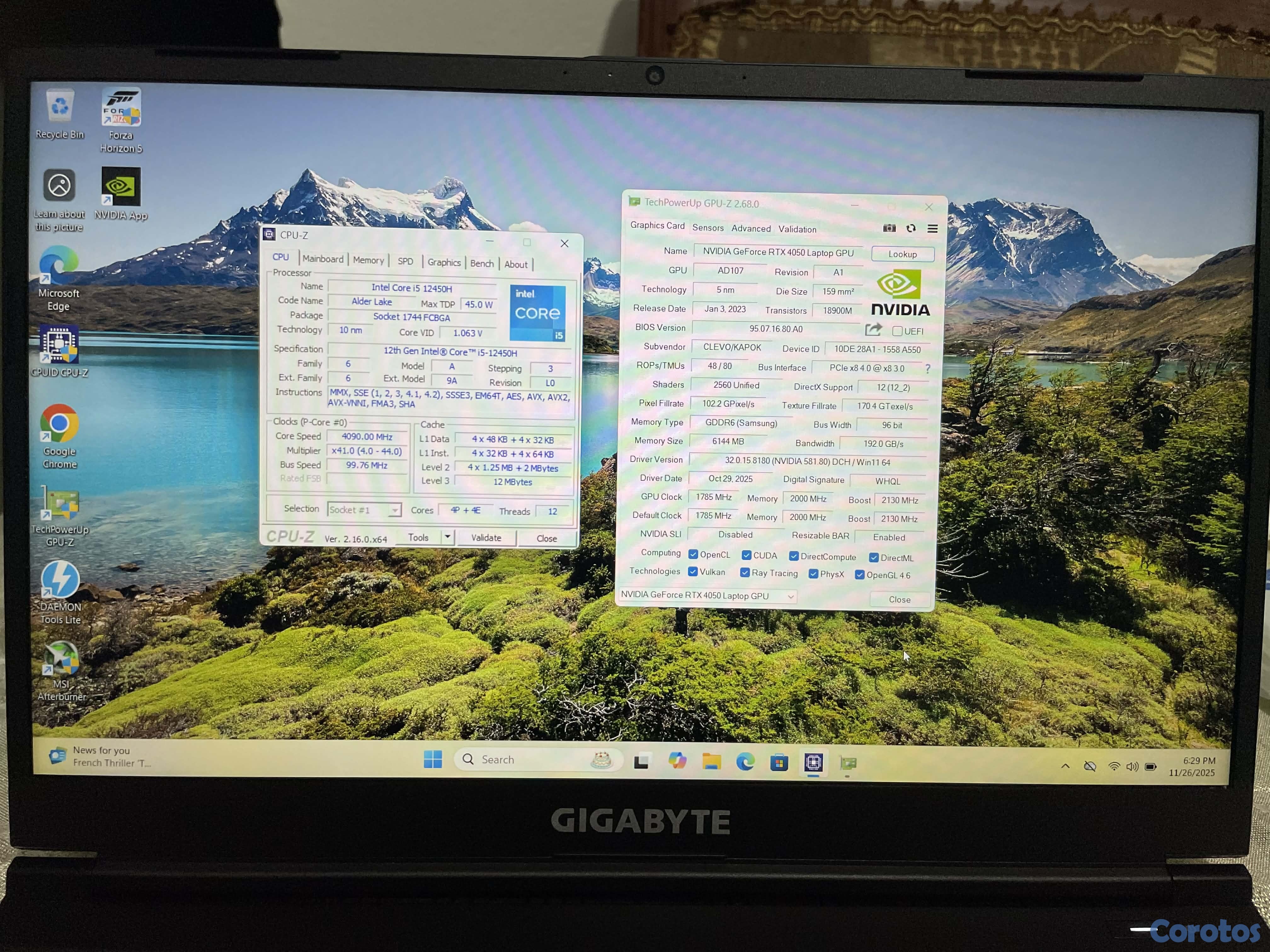 computadoras y laptops - Laptop Gigabyte 
I5 12TH
RTX 4050
16GB RAM
SSD 512
Teclado RGB
Pantalla 144hz
 8