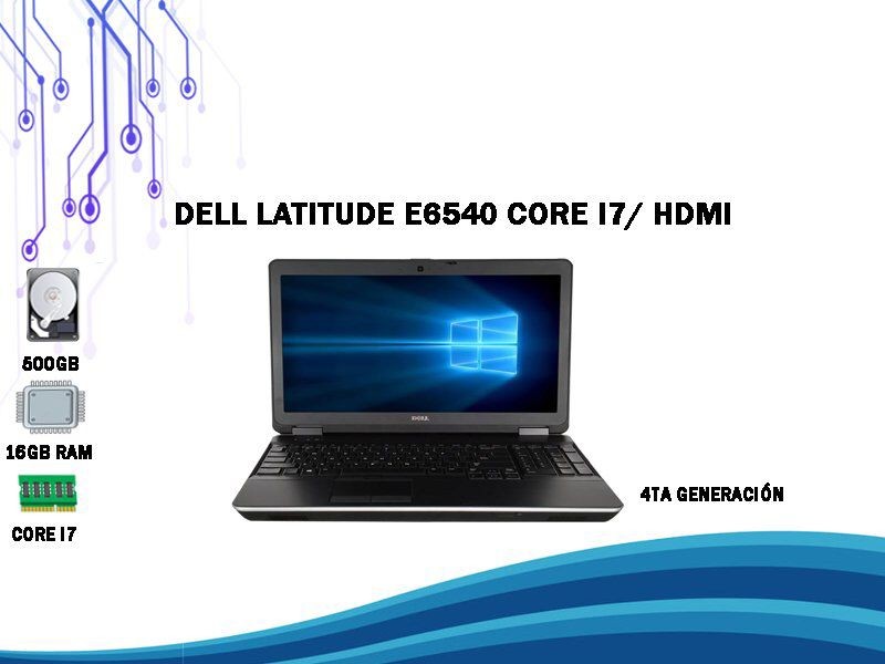 computadoras y laptops - Laptop Dell Latitude E6540 Core i7 HDMI 500GB 16GB RAM 4ta Generación Doble vide