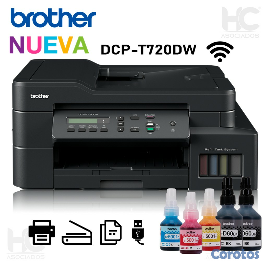 impresoras y scanners - MULTIFUNCION BROTHER INKBENEFIT TANK DCPT720DW, WI-FI,DUPLEX  AUTOMATICO ,ESCAN,