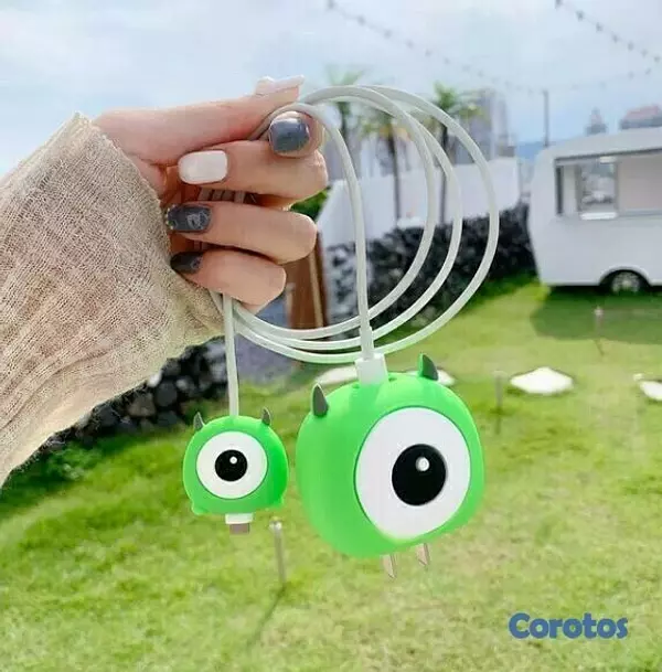 otros electronicos - Protector para cargador iphone tipo c de dibujos animados 3