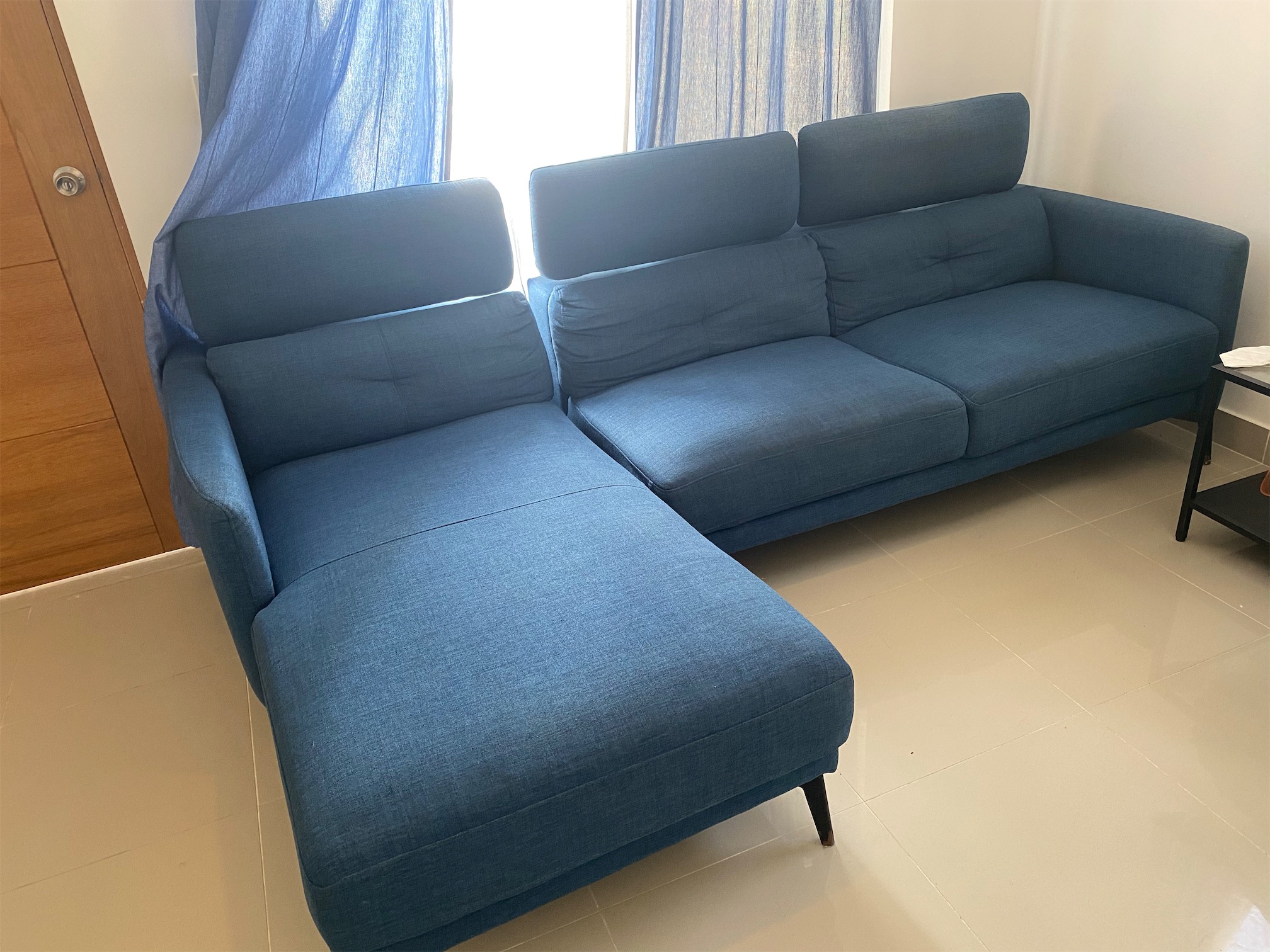 muebles y colchones - Sofá en L azul Ilumel