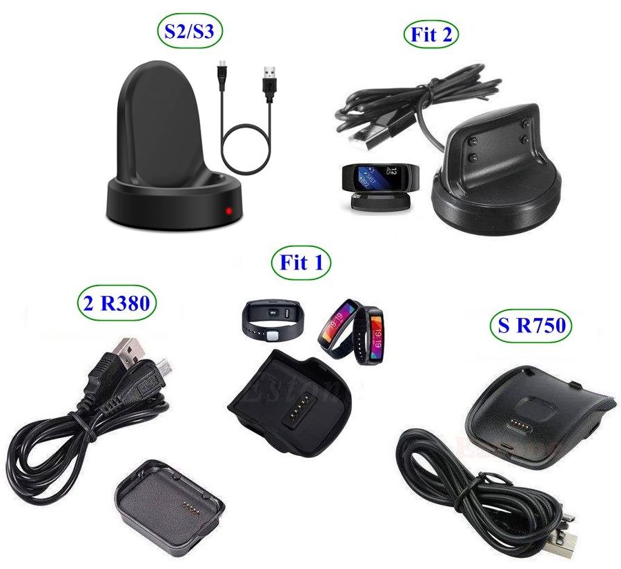 accesorios para electronica - Cargador para Samsung Gear S2 y S3, Gear Fit 1 y 2, Gear S R750 y Gear 2 R380