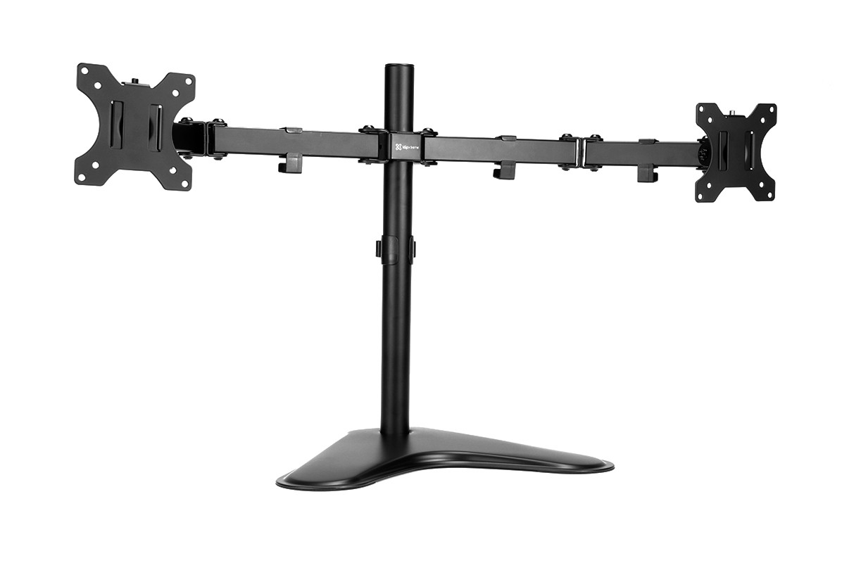 computadoras y laptops - SOPORTE PARA MONITOR KLIPX DOBLE, PARA DOS MONITORES, 13-32" INCLINACION DE 90 G 0