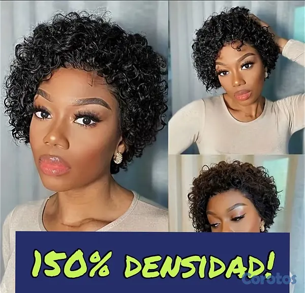 salud y belleza - Totalmente nuevo, peluca Pixie, 100% humano, 150%  3