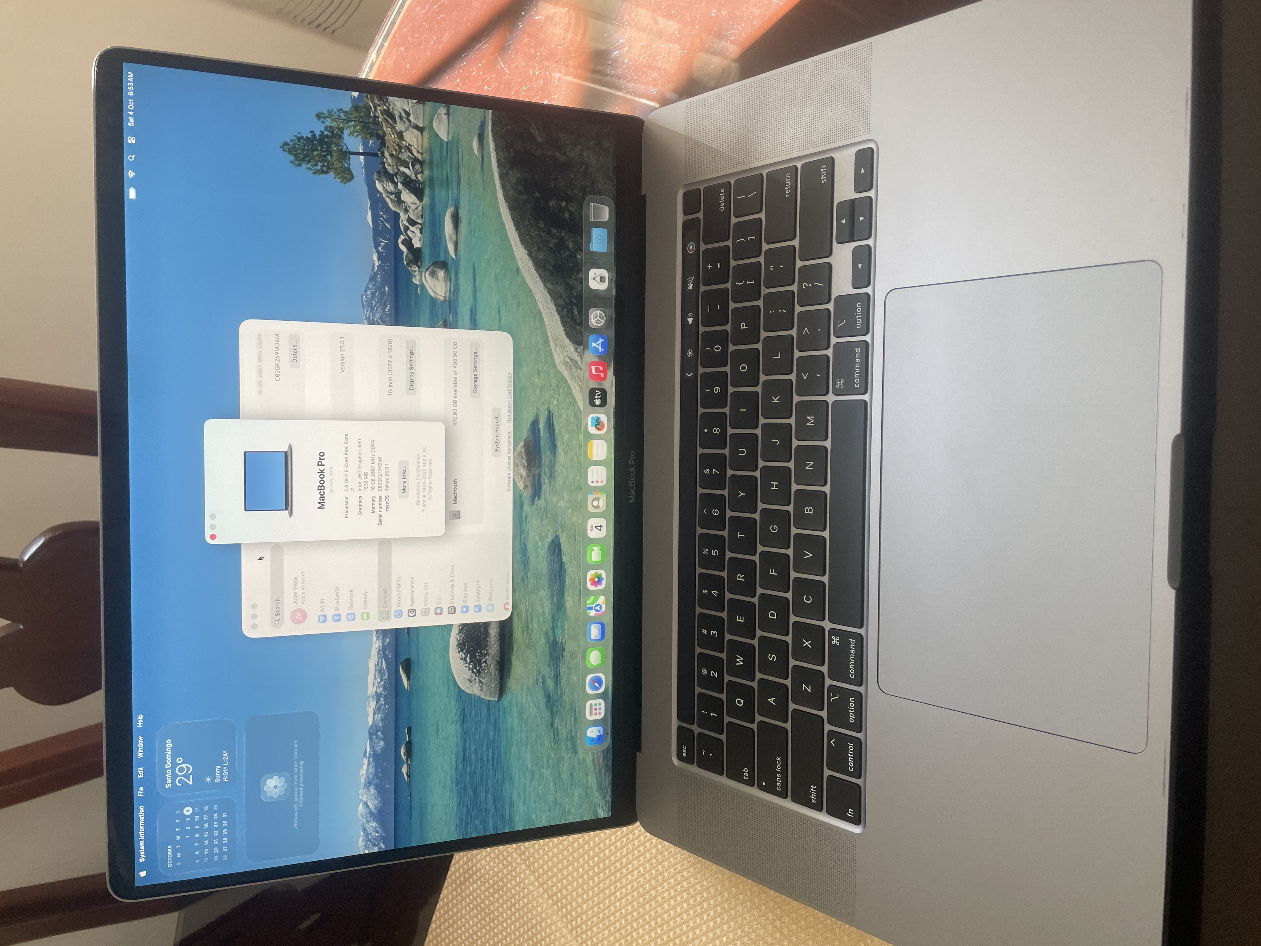computadoras y laptops - Macbook Pro 16 2019 i7 2.6ghz, 16gb ram, 512 ssd  1