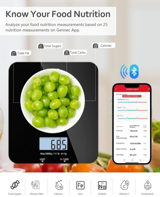 otros electronicos - Balanza, peso bascula de alimentos se conecta con tus teléfono Android y iphone 