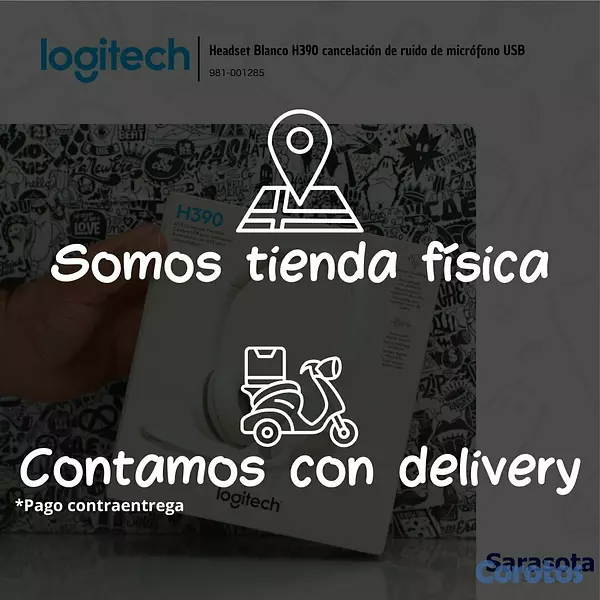 camaras y audio - Logitech Audífono H390 con microfono USB Blanco (9 4