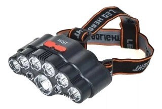 accesorios para electronica - Lampara foco de cabeza con 9 luz led linterna frontal recargable  2