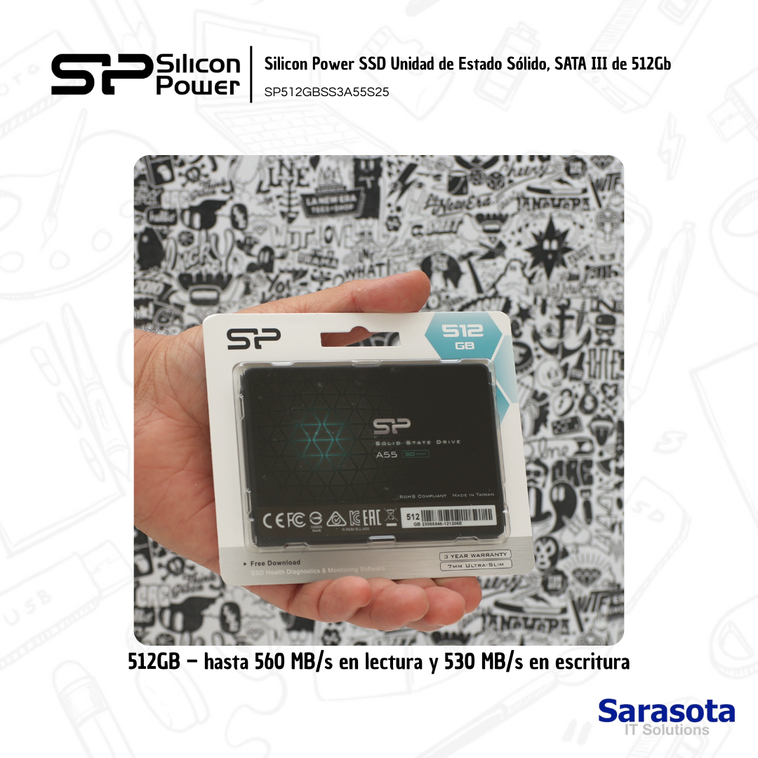 accesorios para electronica - SSD 512Gb Disco Estado Sólido marca Silicon Power 1