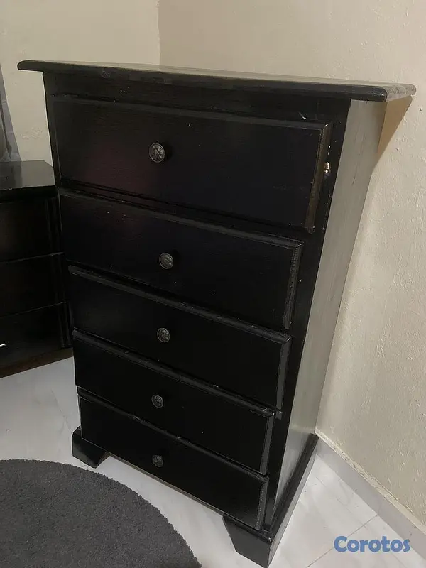 muebles y colchones - gavetero negro  3