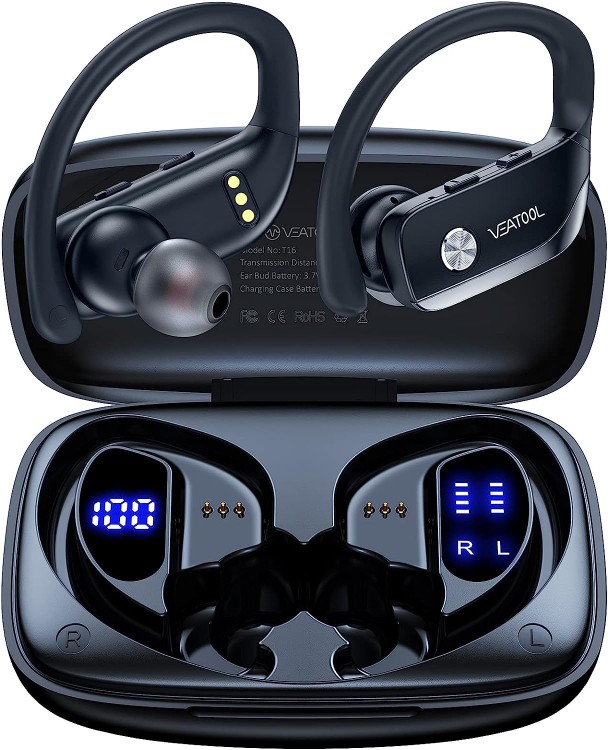 camaras y audio - Auriculares inalambricos Bluetooth 48 horas de reproducciòn para entrenamiento 1