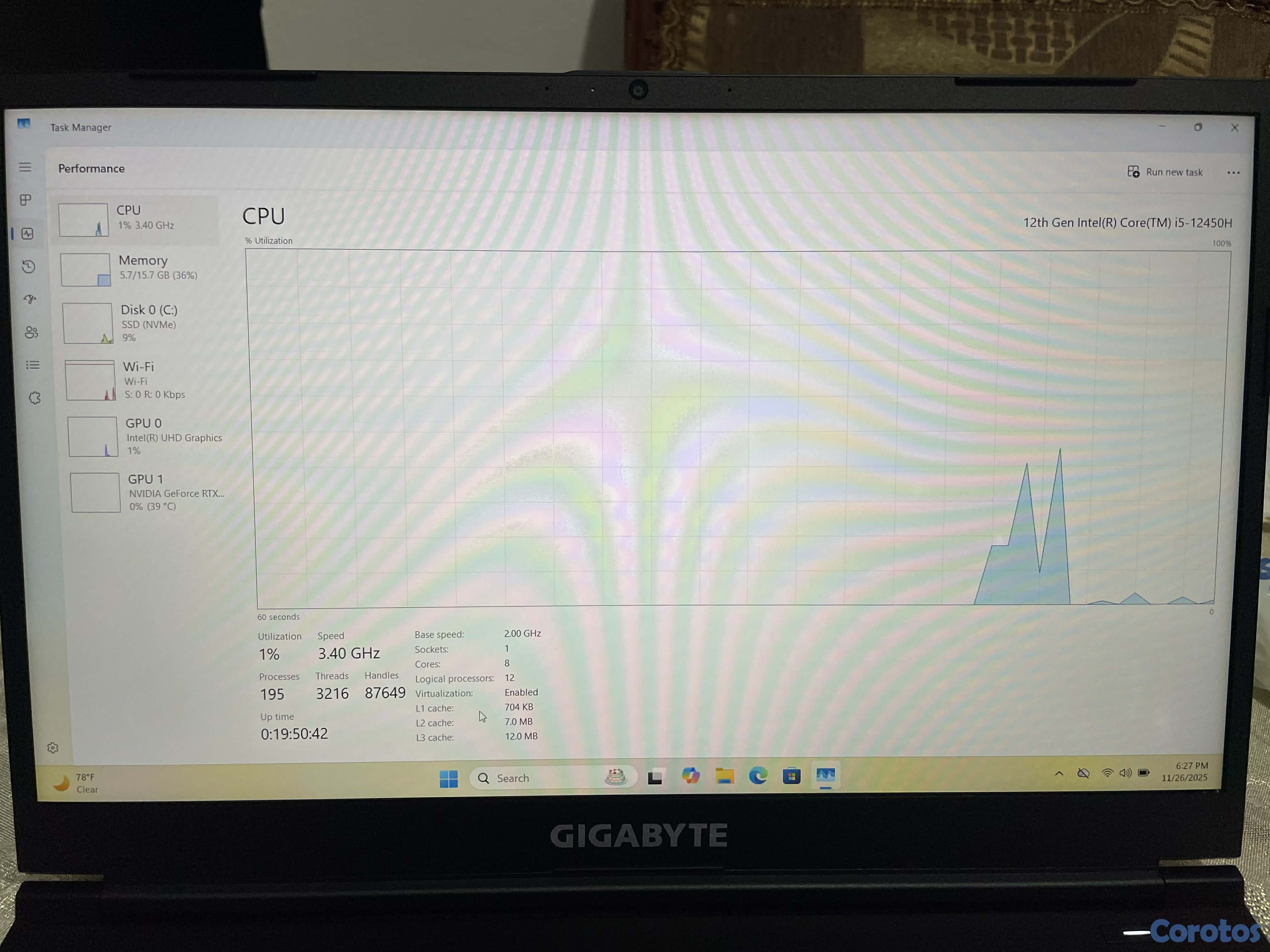 computadoras y laptops - Laptop Gigabyte 
I5 12TH
RTX 4050
16GB RAM
SSD 512
Teclado RGB
Pantalla 144hz
 6