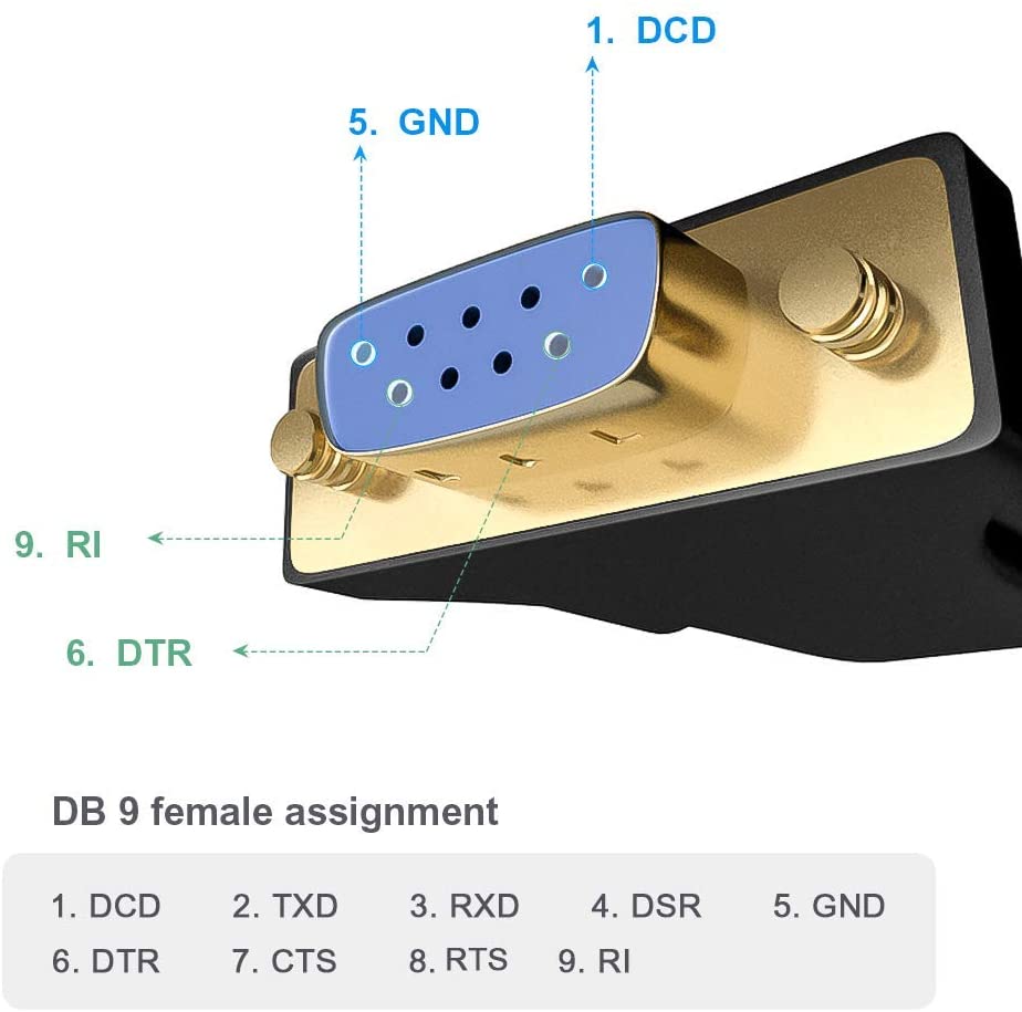 equipos profesionales - Cable serial DB9 de USB 2.0 hembra a USB RS232 5