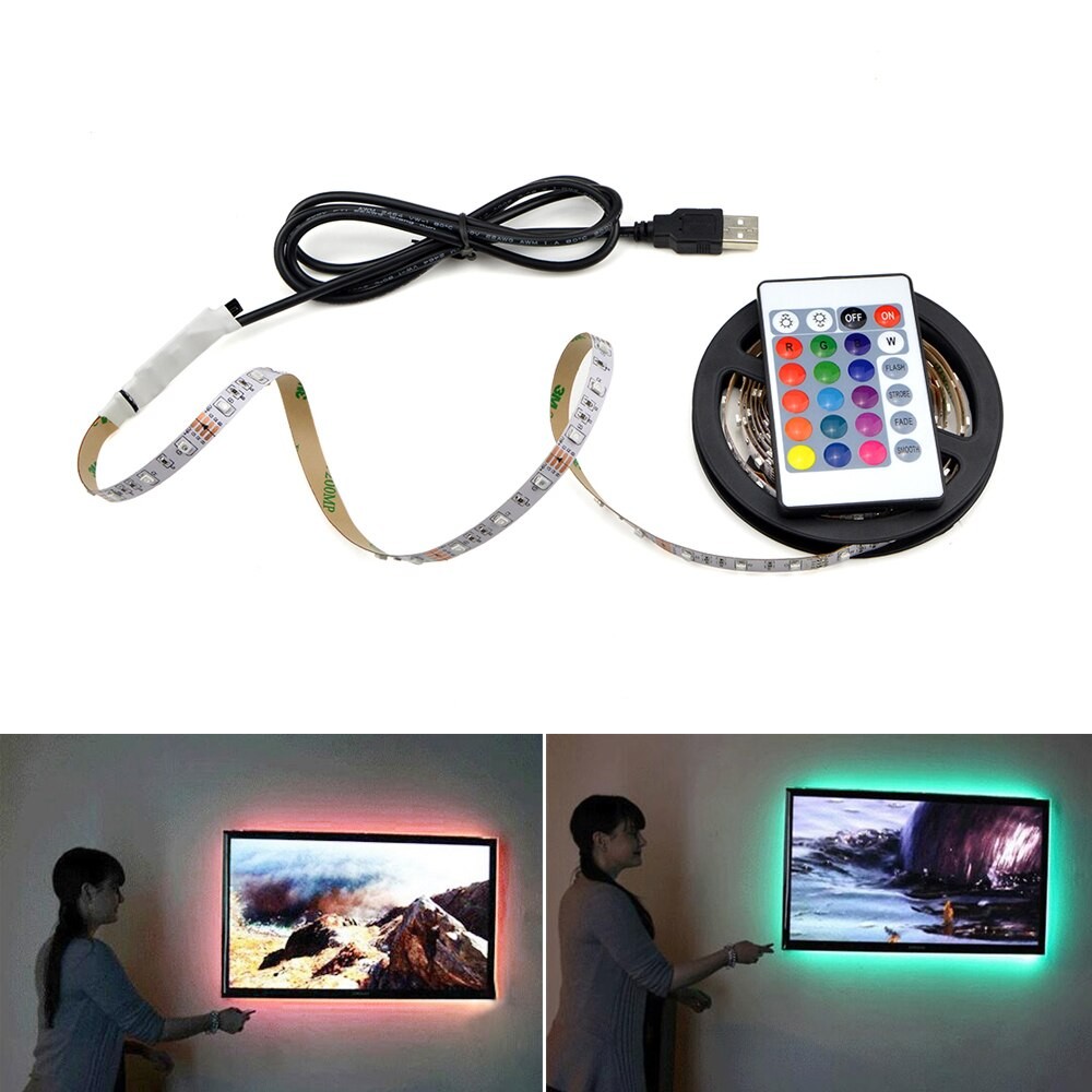 decoración y accesorios - Tiras LED RGB USB de 2 metros, ideal para TV