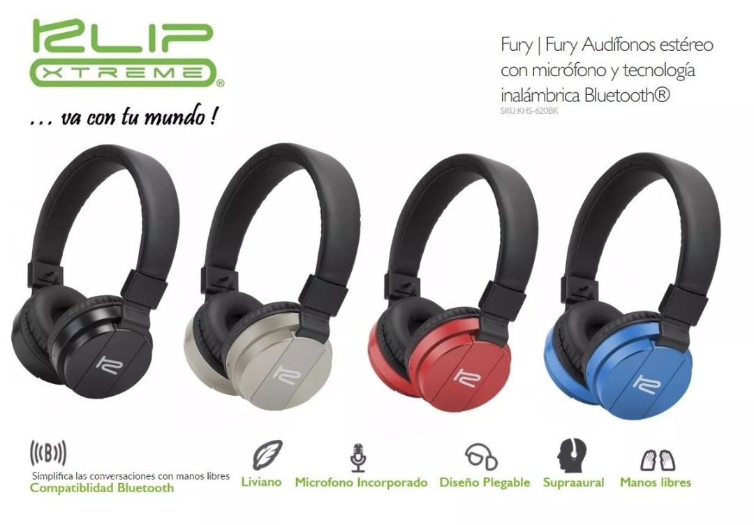 computadoras y laptops - AUDIFONO CON MICROFONO,BLUETOOTH KLIPX, FURY,ESPECIAL PARA ESTUDIANTE,LARGA DURA 0