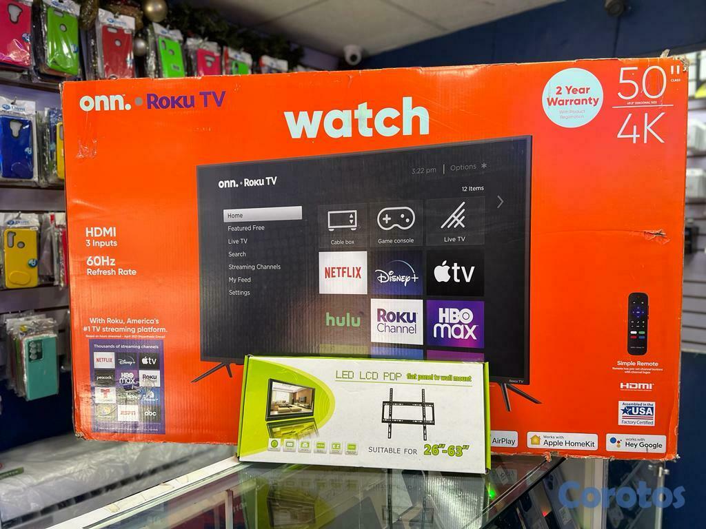 tv -  SMART TV ONN DE 50 PULGADAS 4K ROKU 2024 NUEVAS