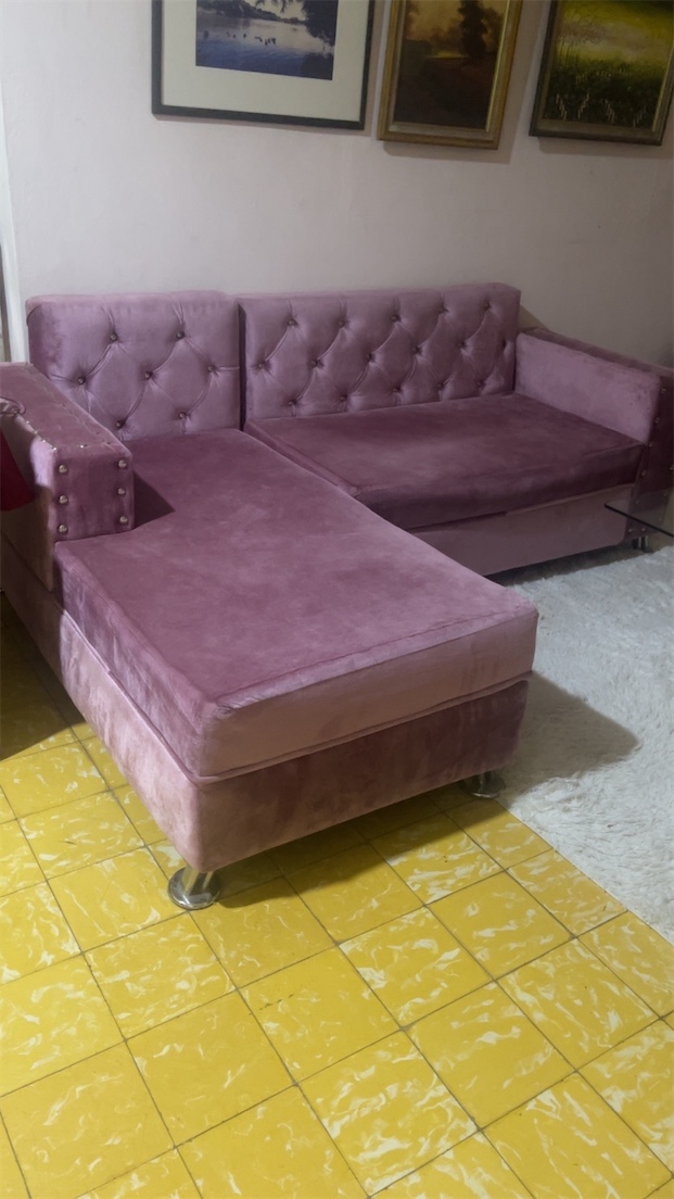 muebles y colchones - Mueble tipo L rosado  2