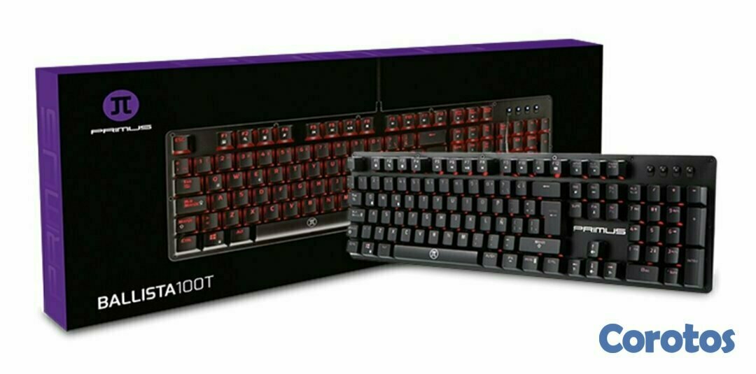 computadoras y laptops - TECLADO PRIMUS GAMING, USB, CON ILUMINACION ROJA (PKS-102S) 3