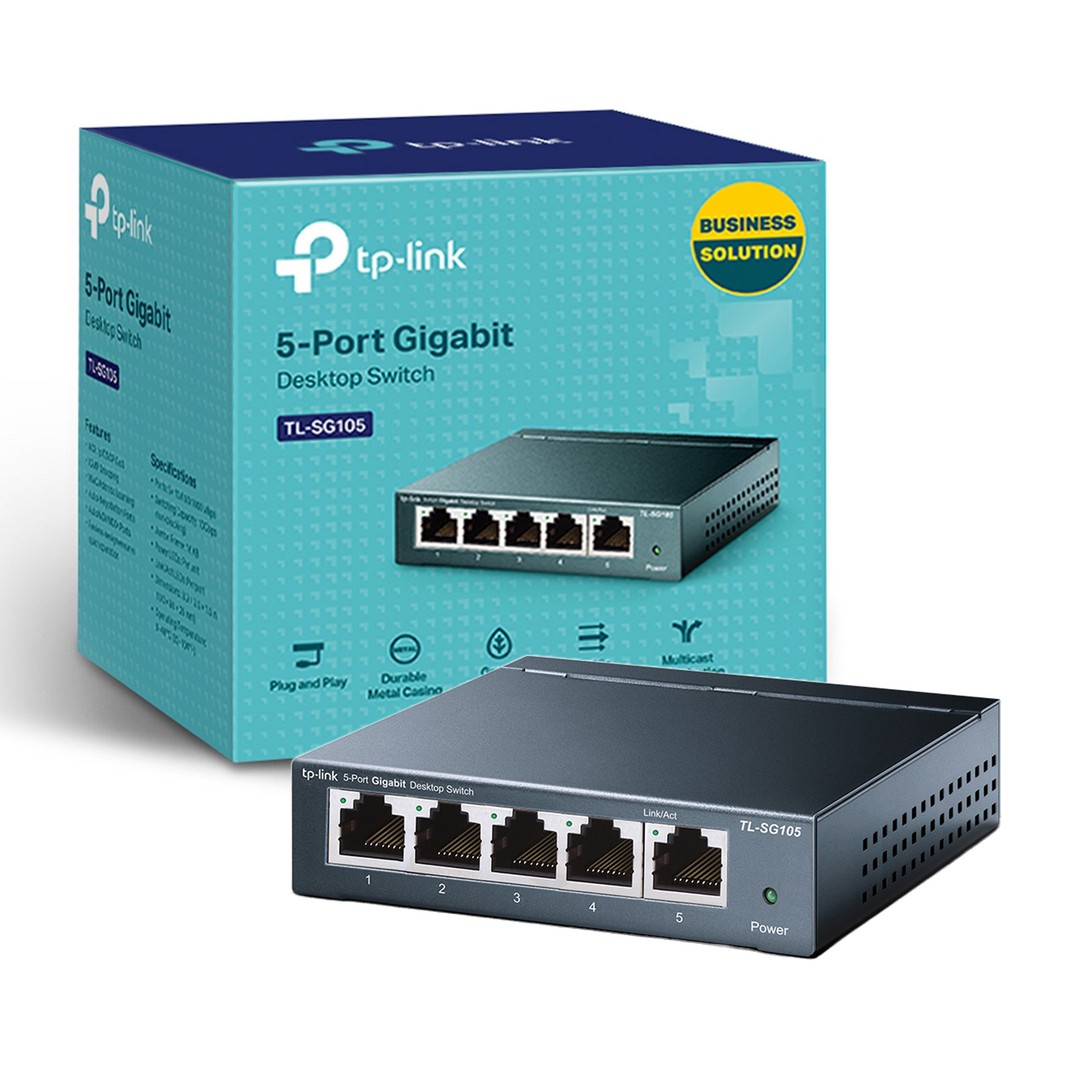 computadoras y laptops - SWITCH 5 PUERTOS TP-LINK TL-SG105, NO ADMINISTRABLE/DESKTOP, 5 PUERTOS GIGABIT  0