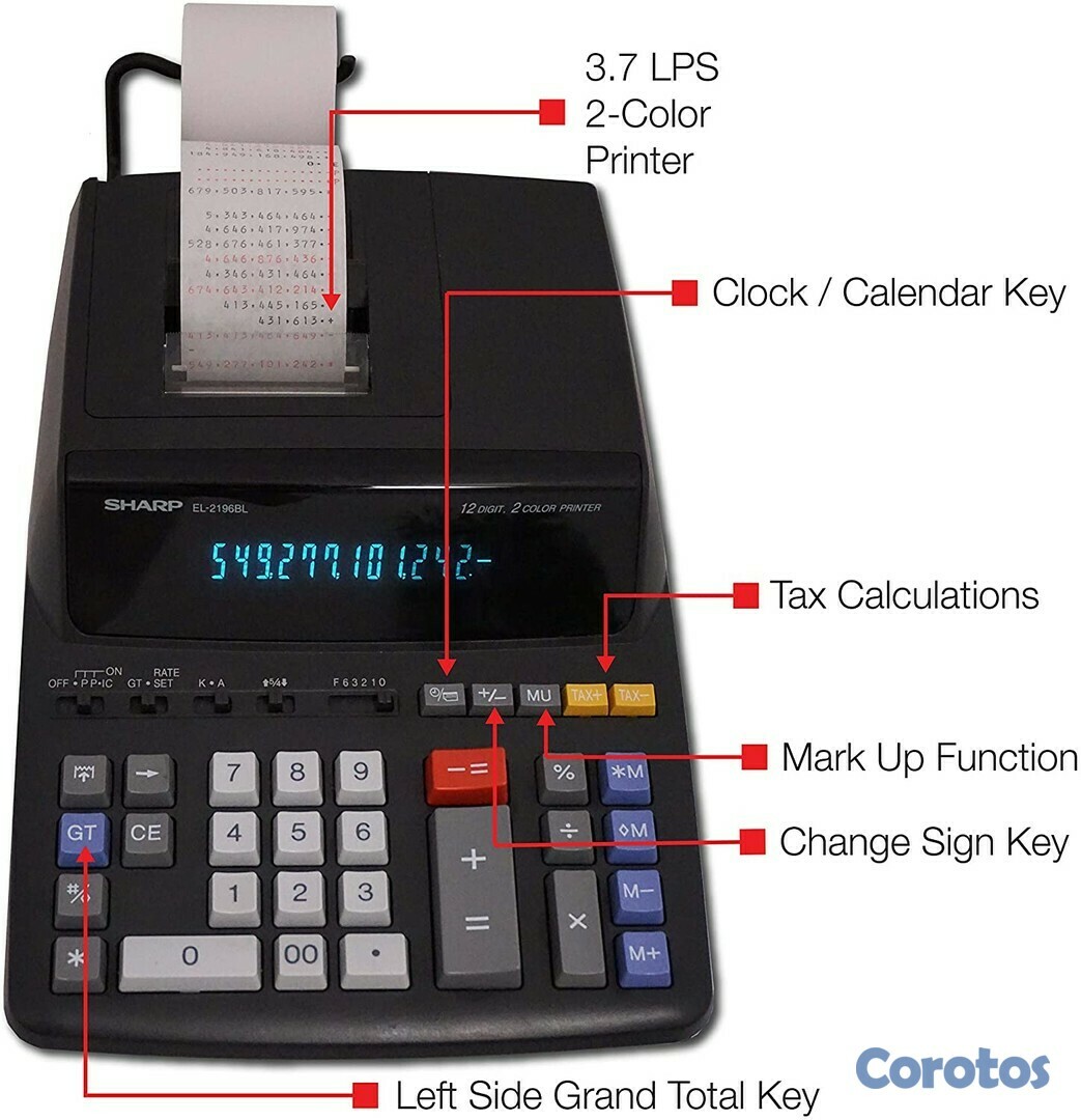 impresoras y scanners - CALCULADORA SHARP 12 DIGITOS CON PAPEL ,PROFESIONAL 1