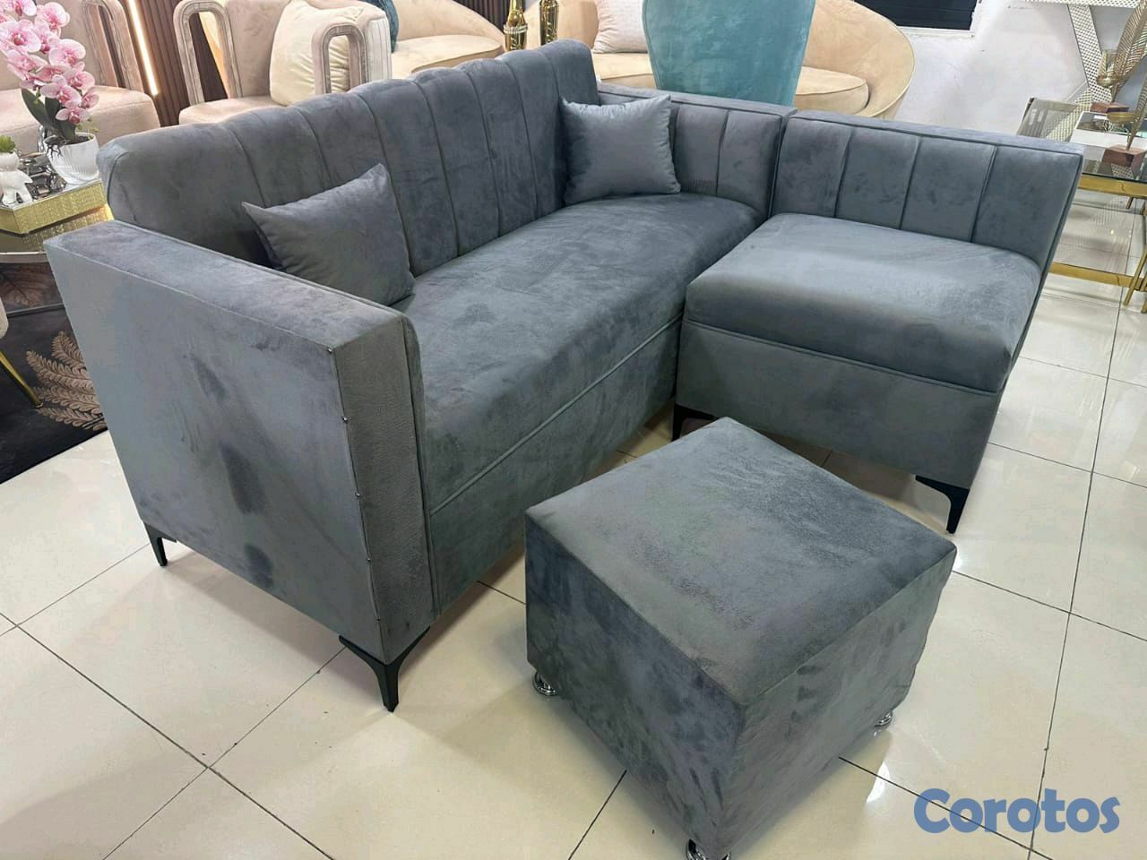 muebles y colchones - SUPER OFERTA DE NAVIDAD JUEGO DE SALA MINI L NUEVO CON GARANTIAS  2