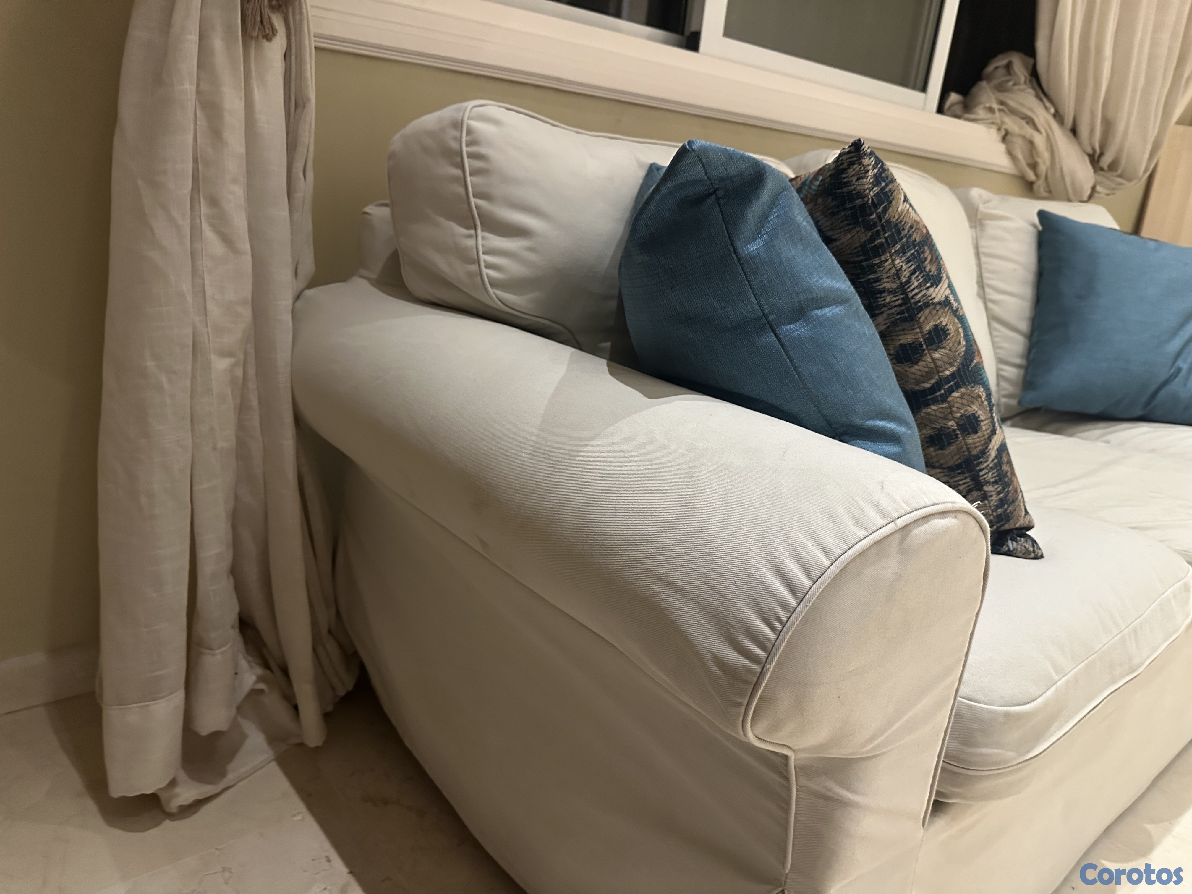 muebles y colchones - Sofa de 5 y butaca de 1 Crema  1