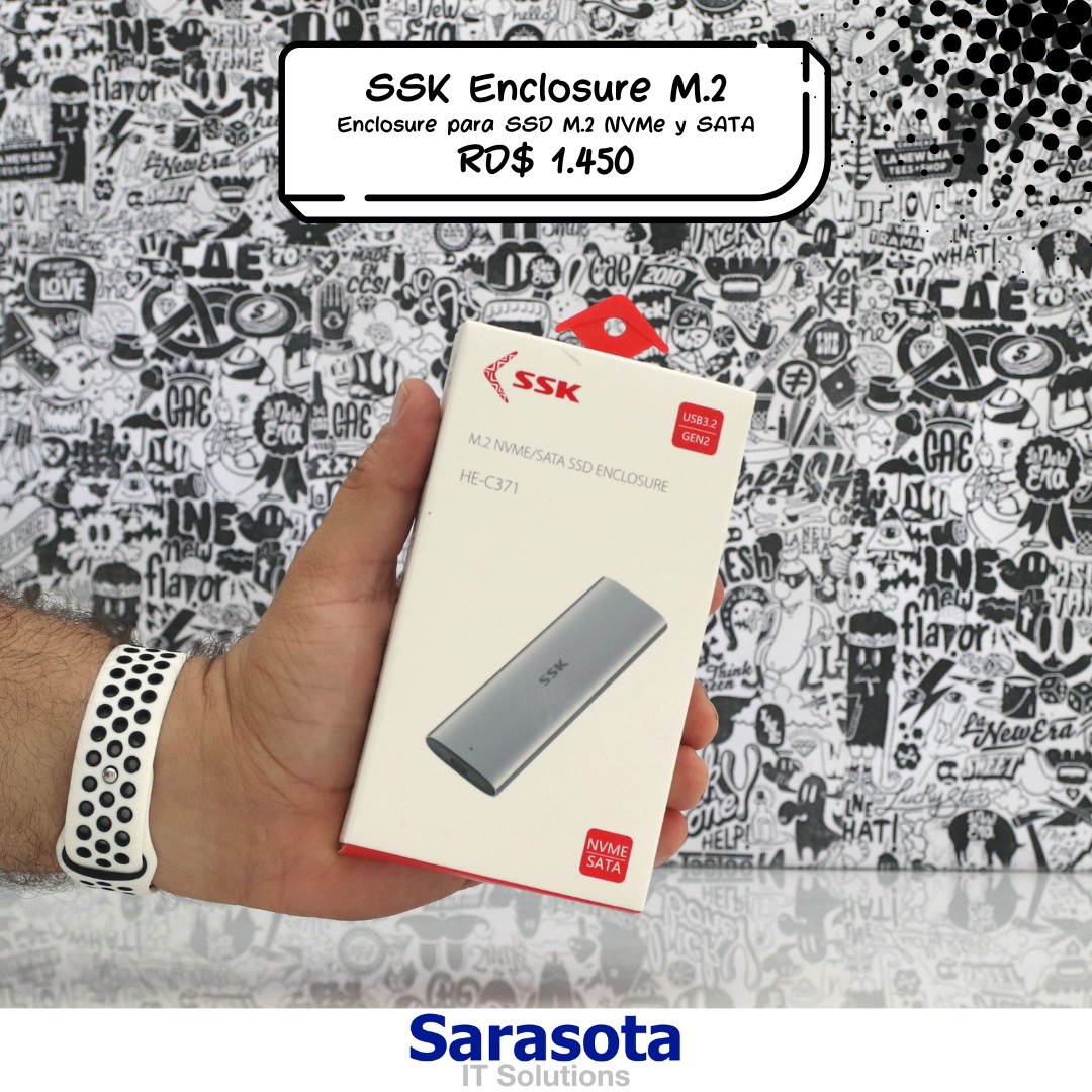accesorios para electronica - Enclosure para SSD M.2 NVMe y SATA maca SSK (Somos Sarasota)