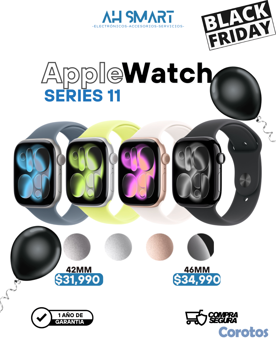 accesorios para electronica - Apple Watch Series 10, Series 11 42mm 46mm Nuevos 2